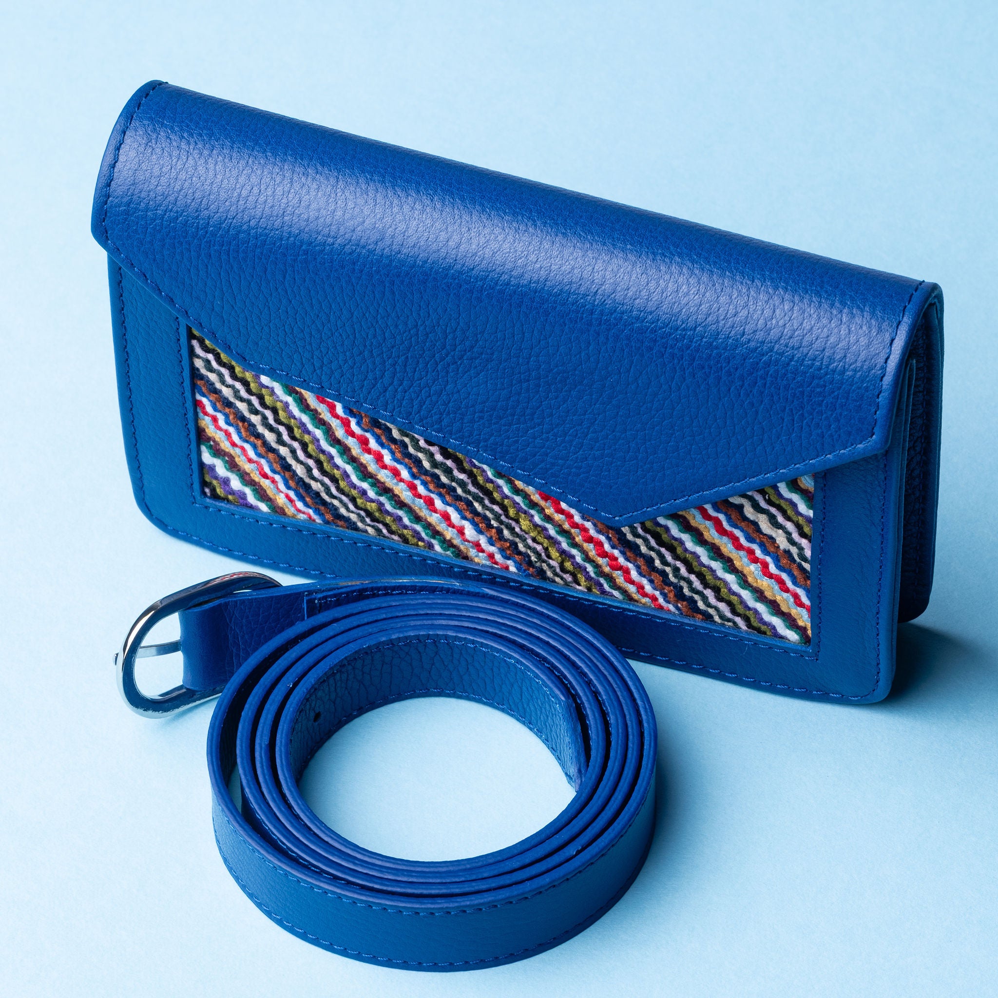 IDYR Raml Waist Bag in Blue | Handmade Luxury Moroccan Leather