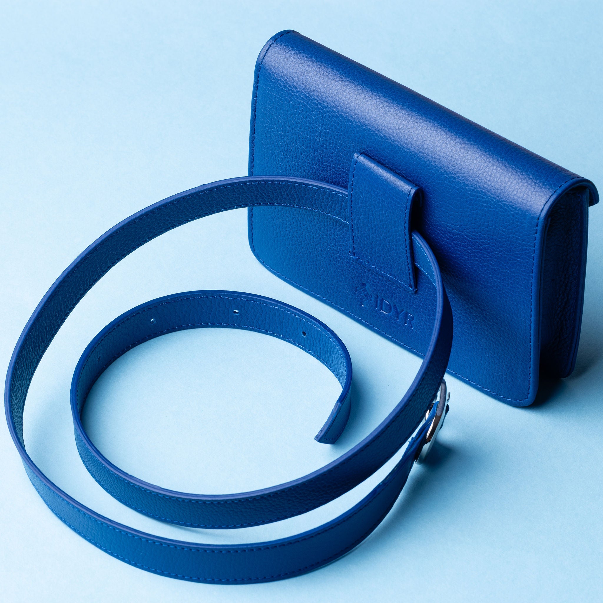 IDYR Raml Waist Bag in Blue | Handmade Luxury Moroccan Leather