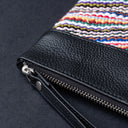 IDYR Khyam Woven Leather Clutch in Black | Handmade Moroccan Artisan Bag