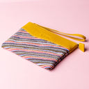IDYR Khyam Woven Leather Clutch in Yellow  | Handmade Moroccan Artisan Bag