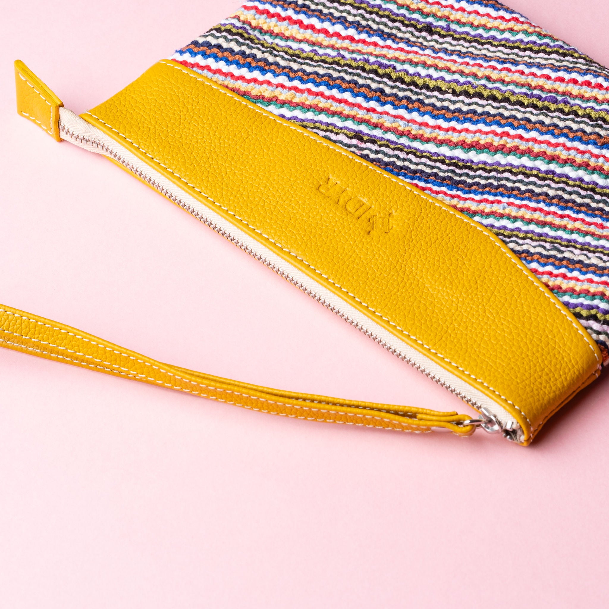 IDYR Khyam Woven Leather Clutch in Yellow  | Handmade Moroccan Artisan Bag