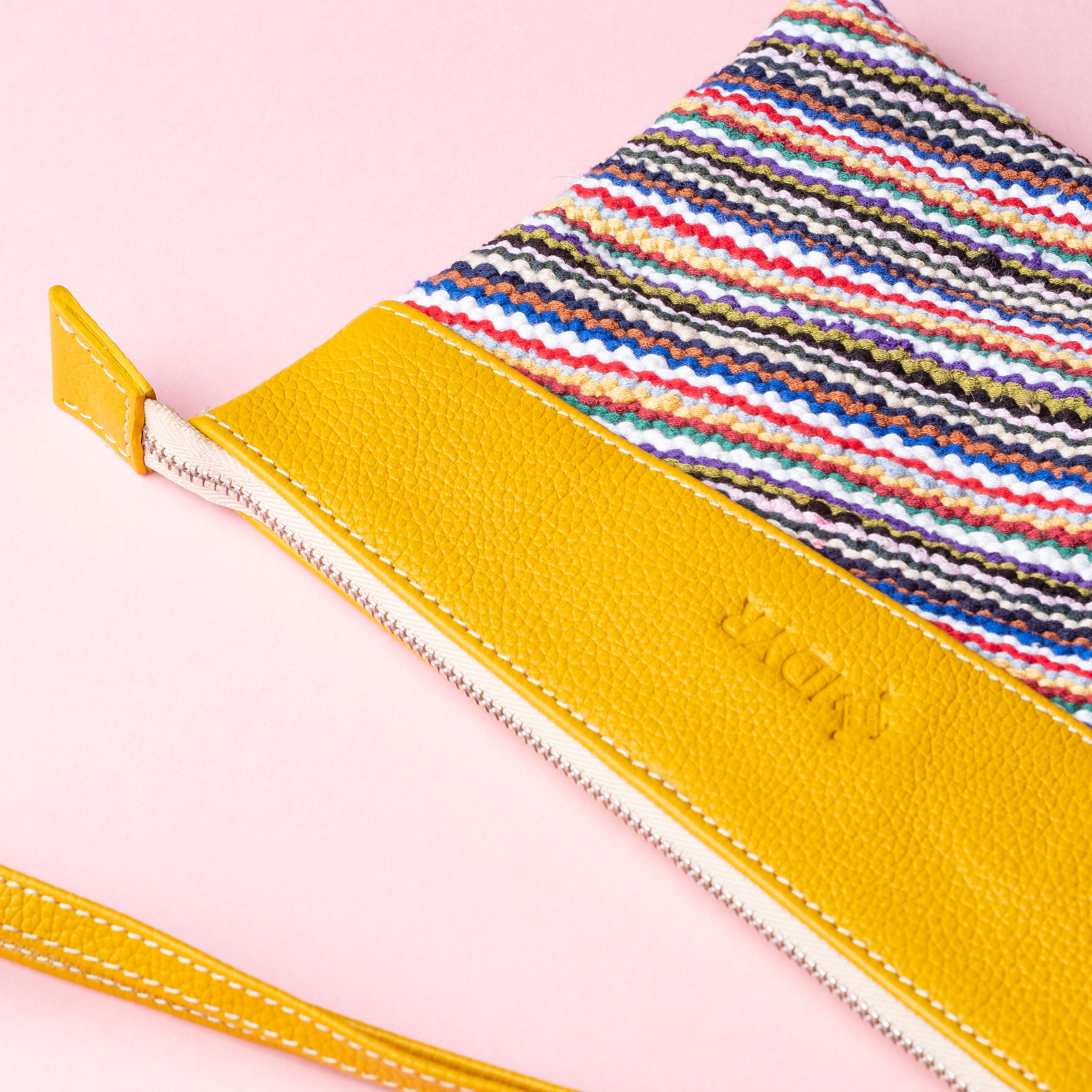 IDYR Khyam Woven Leather Clutch in Yellow  | Handmade Moroccan Artisan Bag