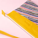IDYR Khyam Woven Leather Clutch in Yellow  | Handmade Moroccan Artisan Bag
