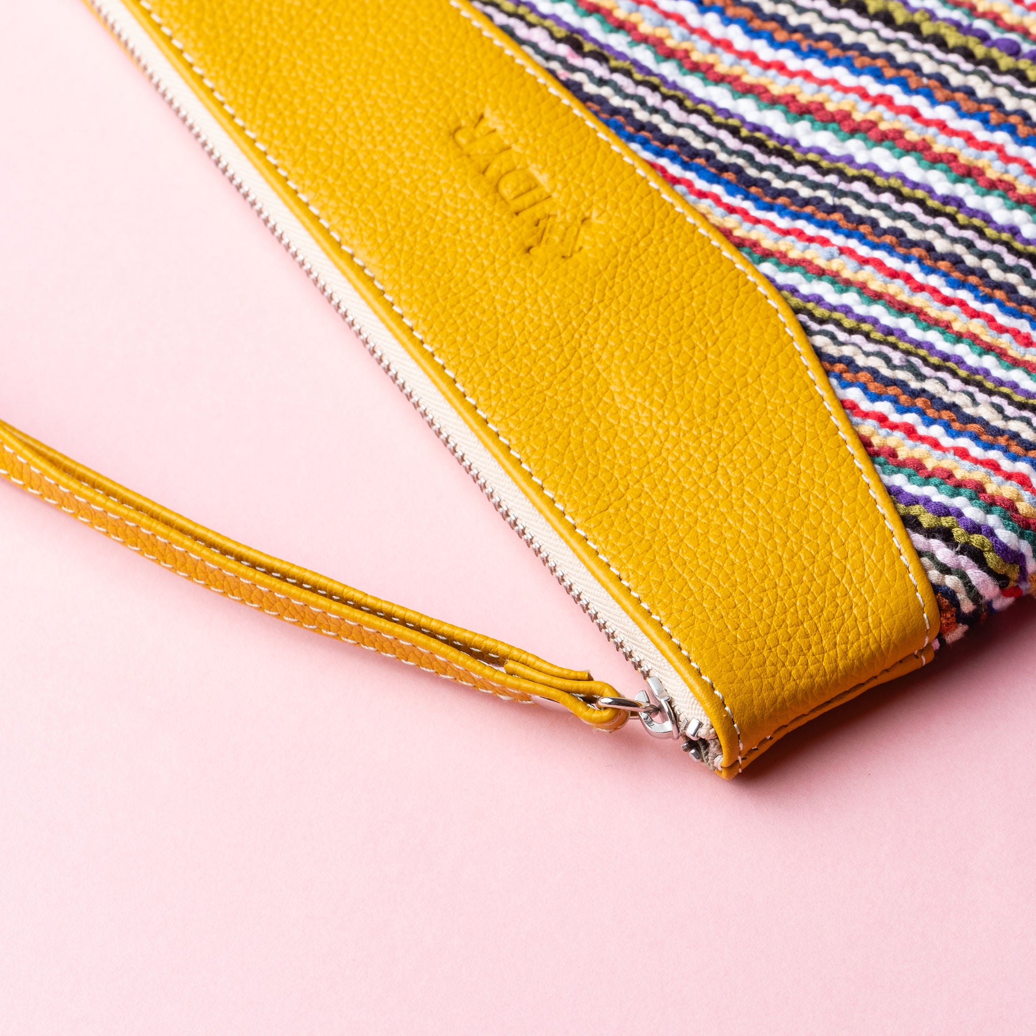 IDYR Khyam Woven Leather Clutch in Yellow  | Handmade Moroccan Artisan Bag