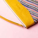 IDYR Khyam Woven Leather Clutch in Yellow  | Handmade Moroccan Artisan Bag