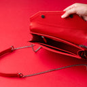 IDYR Ounila Crossbody Bag in Red | Handmade Luxury Moroccan Leather