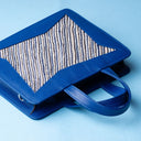 IDYR Kasr Medium Leather Handbag in Blue | Handmade Luxury Moroccan Bag