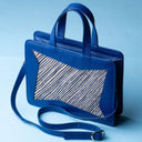 IDYR Kasr Medium Leather Handbag in Blue | Handmade Luxury Moroccan Bag