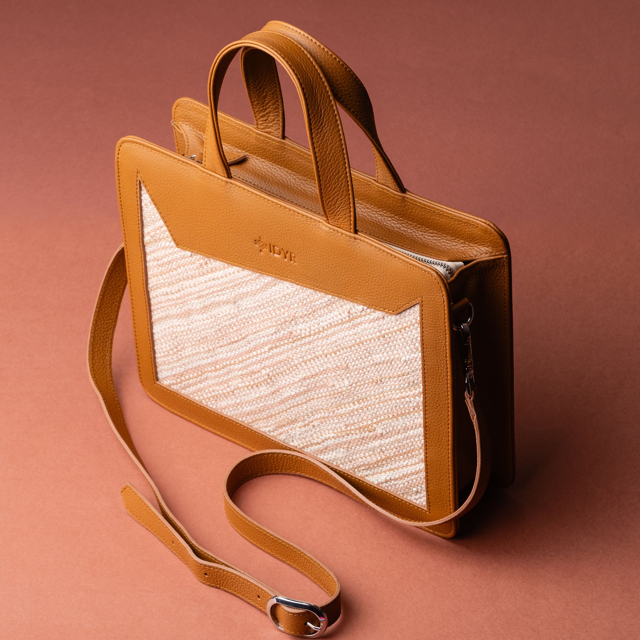 IDYR Kasr Medium Leather Handbag in Brown | Handmade Luxury Moroccan Bag