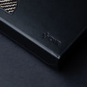 IDYR Khmissa Gift Set in Black | Handmade Moroccan Leather & Boucherouite