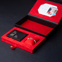 IDYR Khmissa Gift Set in Black | Handmade Moroccan Leather & Boucherouite