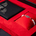 IDYR Khmissa Gift Set in Black | Handmade Moroccan Leather & Boucherouite