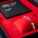 IDYR Khmissa Gift Set in Black | Handmade Moroccan Leather & Boucherouite