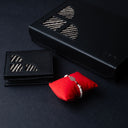 IDYR Khmissa Gift Set in Black | Handmade Moroccan Leather & Boucherouite