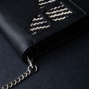 IDYR Khmissa Gift Set in Black | Handmade Moroccan Leather & Boucherouite