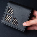 IDYR Khmissa Gift Set in Black | Handmade Moroccan Leather & Boucherouite
