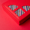 IDYR Khmissa Gift Set in Red | Handmade Moroccan Leather & Boucherouite
