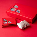 IDYR Khmissa Gift Set in Red | Handmade Moroccan Leather & Boucherouite