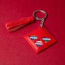 IDYR Ethry Keychain in Red | Handmade Luxury Moroccan Leather Accessory