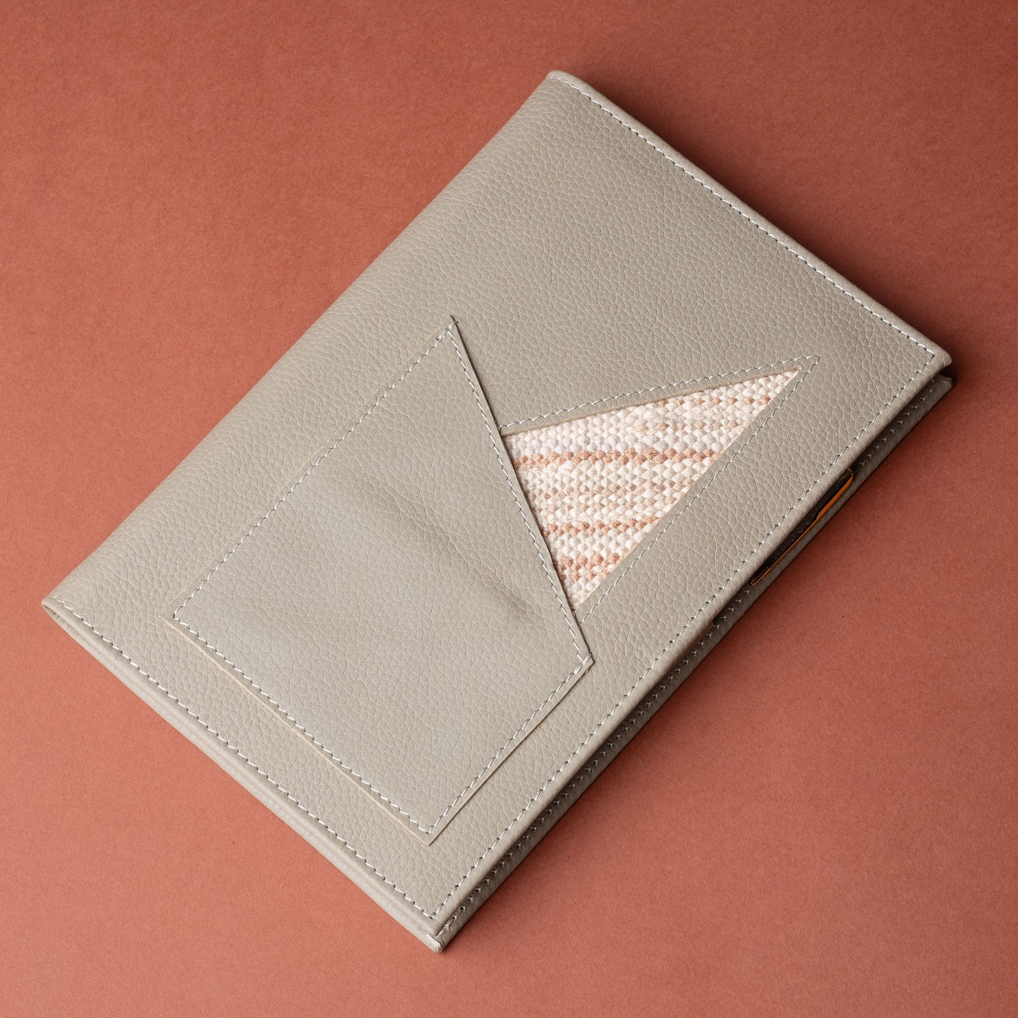 IDYR Kennash Notebook Cover Set in Beige | Handmade Moroccan Leather & Boucherouite