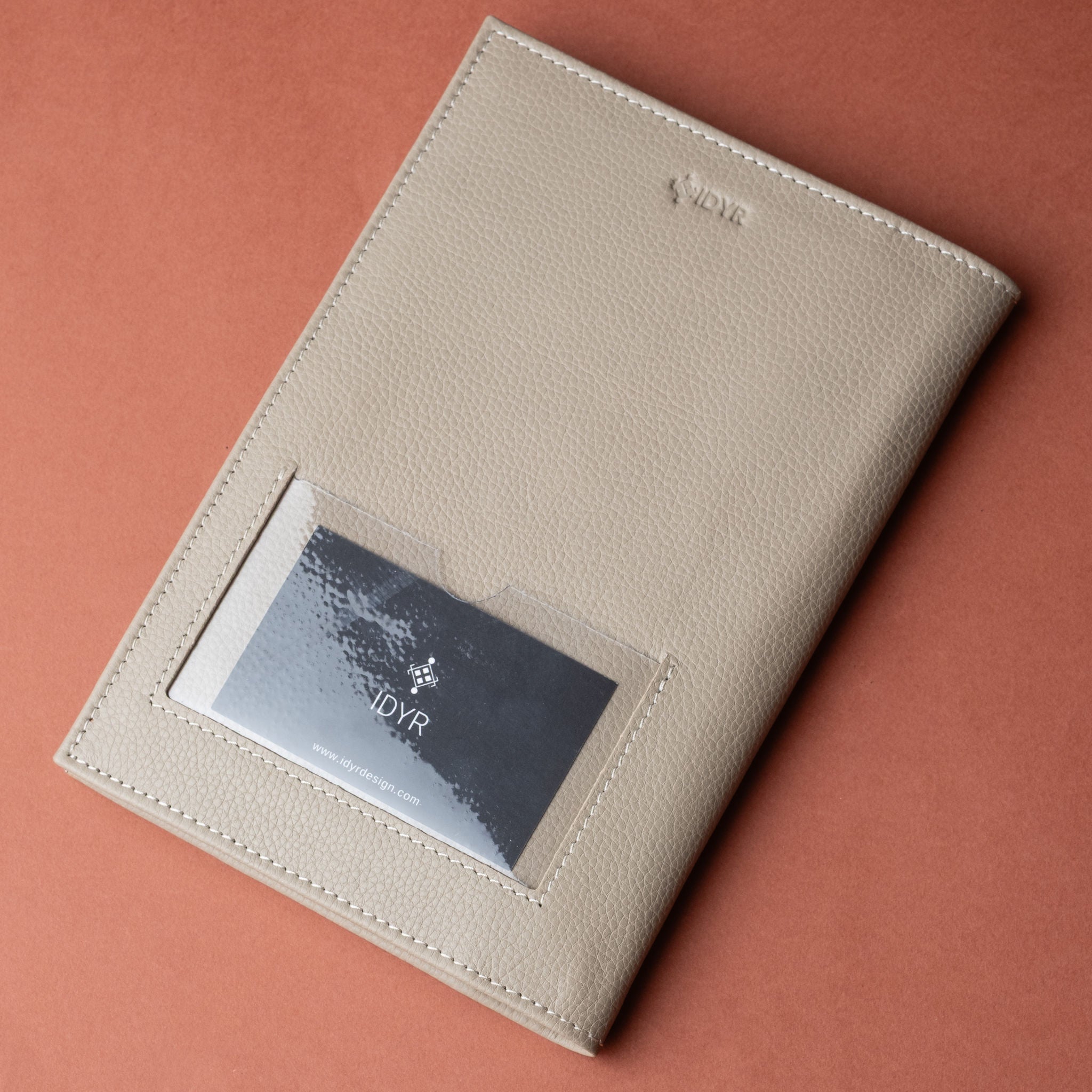 IDYR Kennash Notebook Cover Set in Beige | Handmade Moroccan Leather & Boucherouite