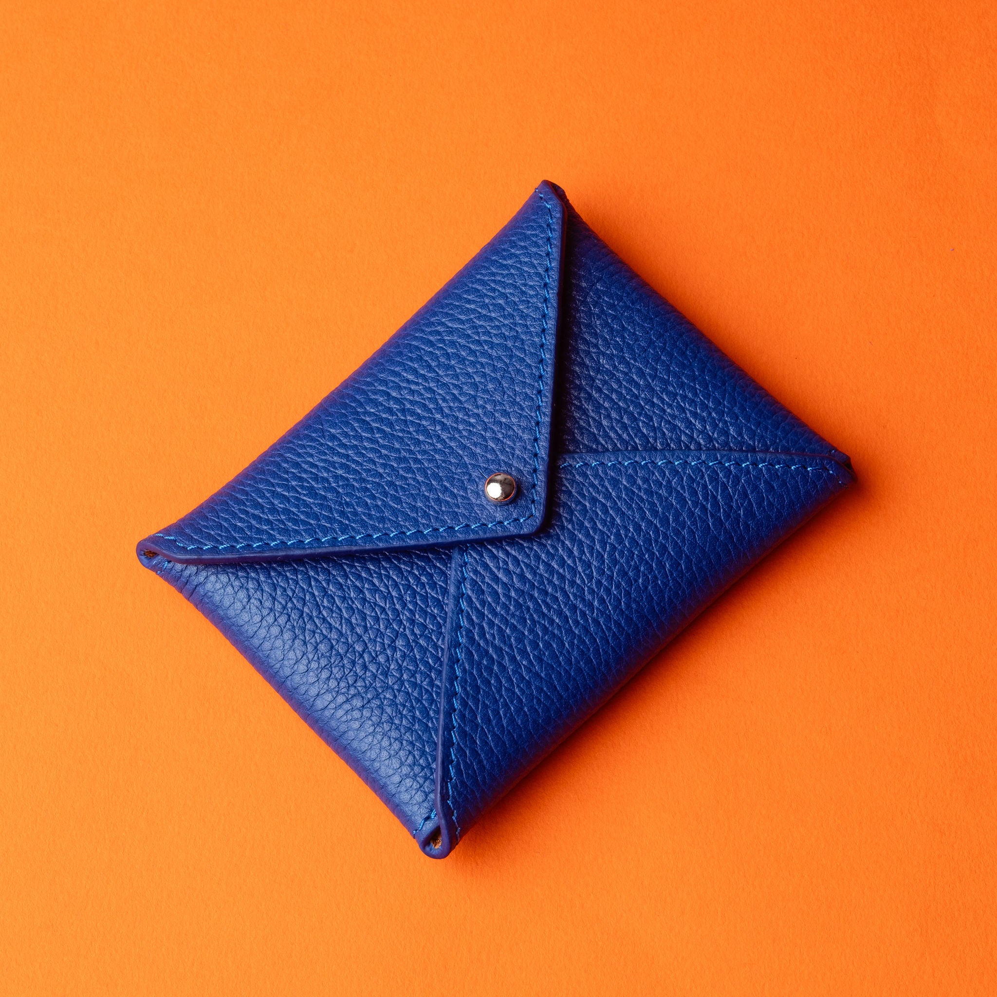 IDYR Ltam Card Holder in Blue | Handmade Luxury Moroccan Leather Accessory
