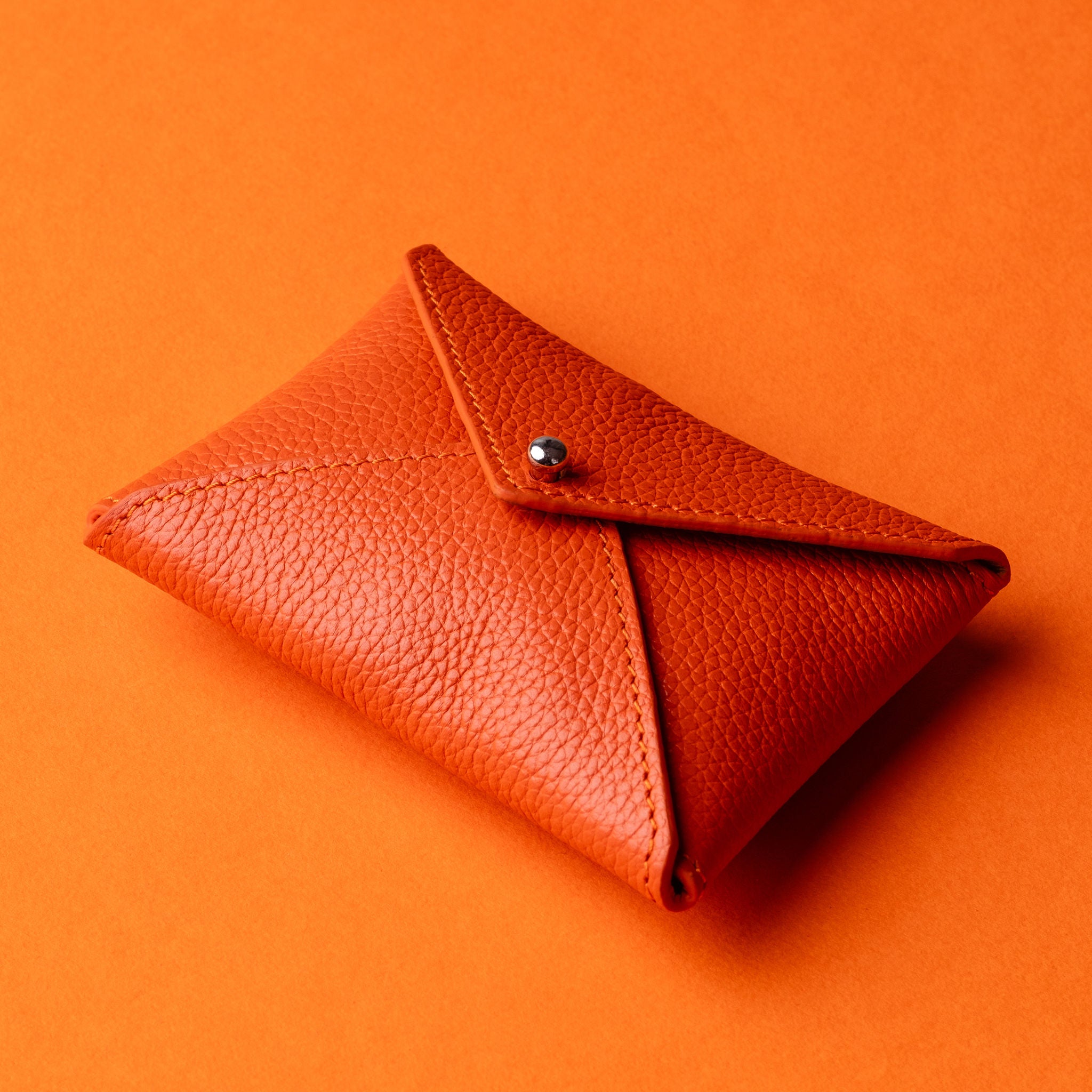 IDYR Ltam Card Holder in Orange | Handmade Luxury Moroccan Leather Accessory