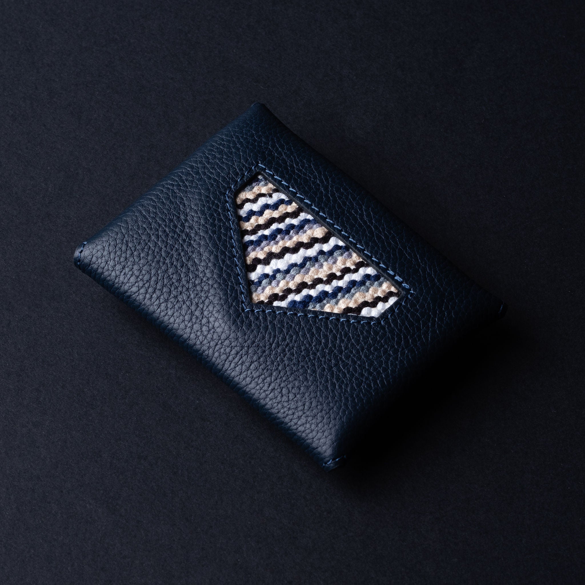 IDYR Ltam Card Holder in Blue | Handmade Luxury Moroccan Leather Accessory