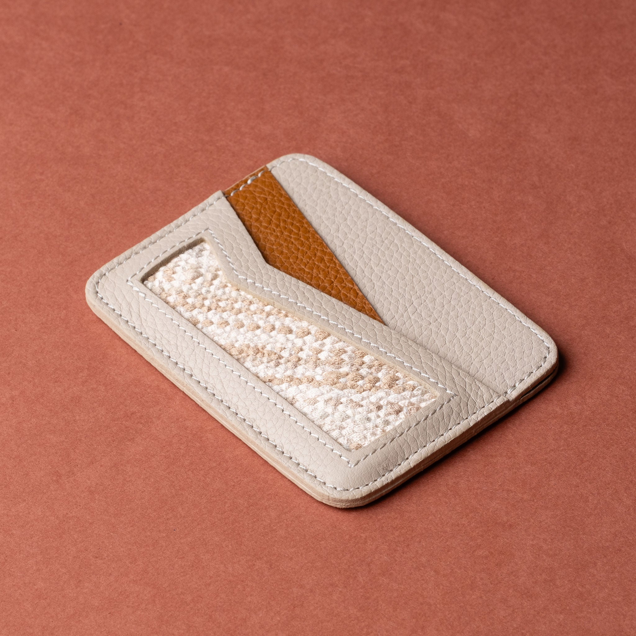 IDYR Tahaddunt Card Holder in Beige | Handmade Luxury Moroccan Leather Accessory