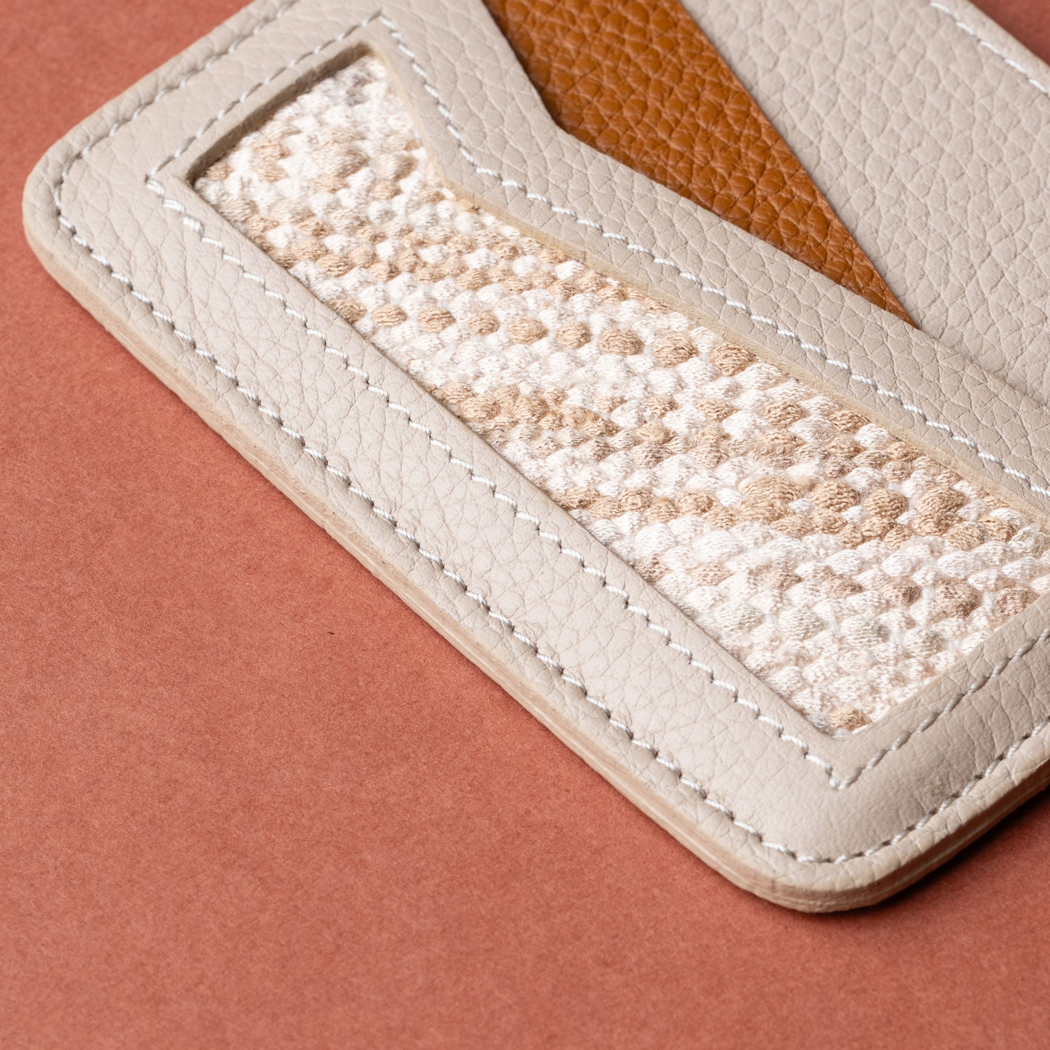 IDYR Tahaddunt Card Holder in Beige | Handmade Luxury Moroccan Leather Accessory