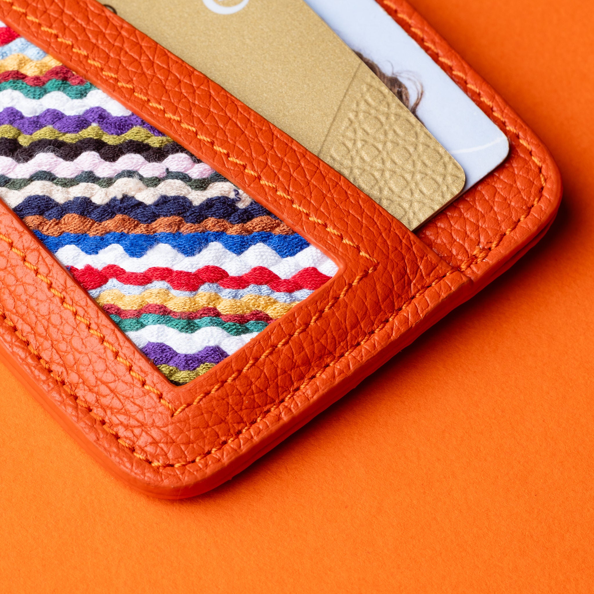 IDYR Tahaddunt Card Holder Orange | Handmade Luxury Moroccan Leather Accessory