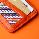 IDYR Tahaddunt Card Holder Orange | Handmade Luxury Moroccan Leather Accessory
