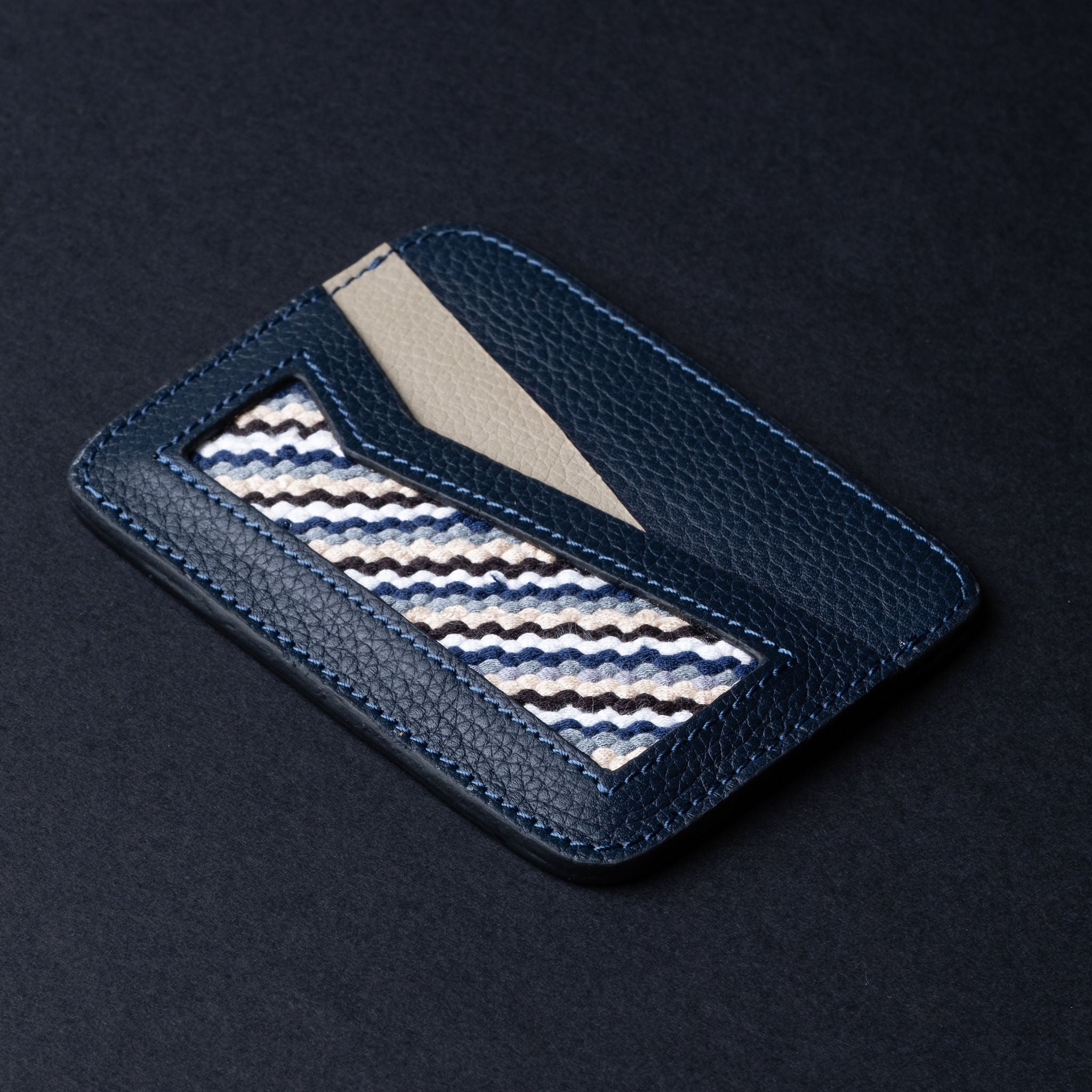 IDYR Tahaddunt Card Holder Blue | Handmade Luxury Moroccan Leather Accessory