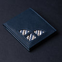 IDYR Beztam I Wallet in Blue | Handmade Moroccan Leather & Boucherouite