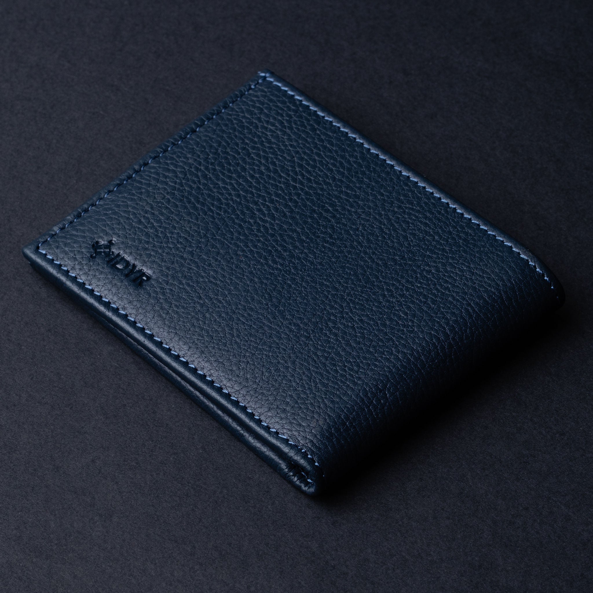 IDYR Beztam I Wallet in Blue | Handmade Moroccan Leather & Boucherouite
