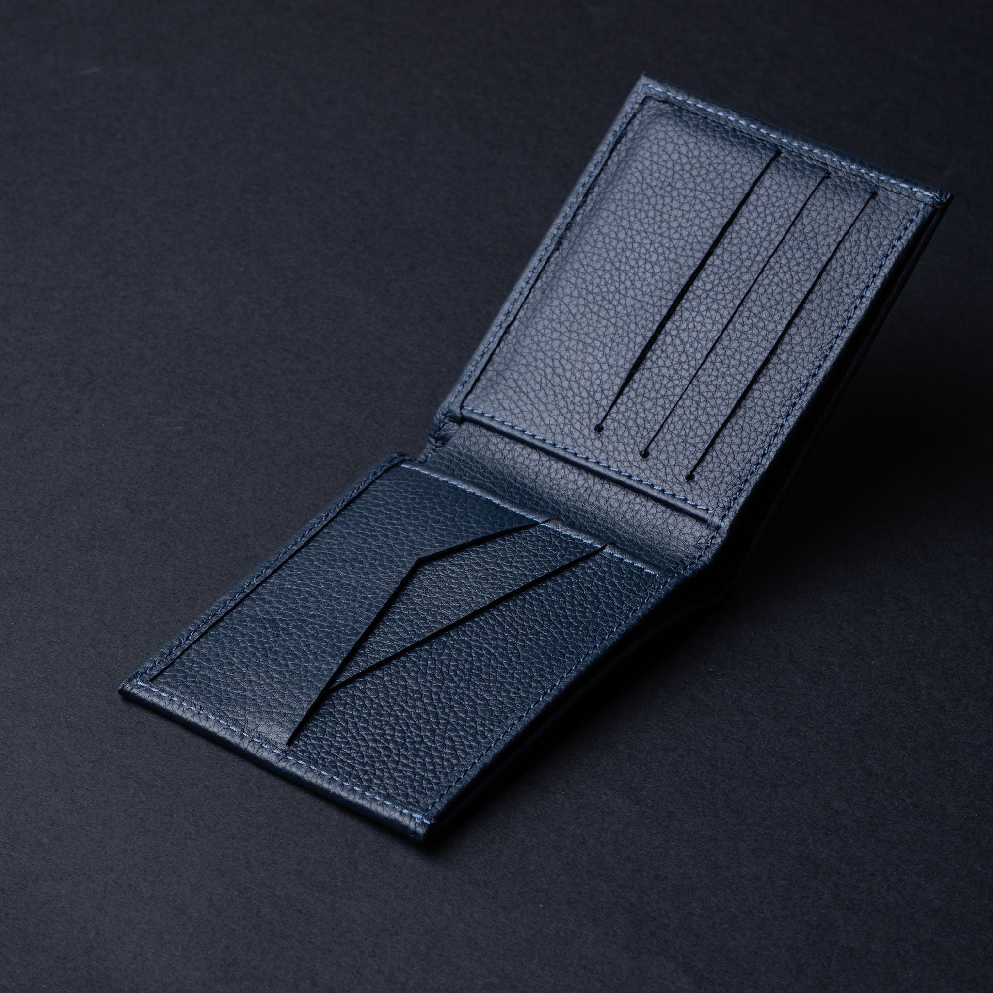 IDYR Beztam I Wallet in Blue | Handmade Moroccan Leather & Boucherouite