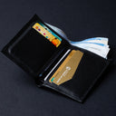 IDYR Beztam II Wallet in Black | Handmade Moroccan Leather & Boucherouite