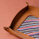 IDYR Amkkuz Square Leather Catchall in Brown| Handmade Moroccan Artisan Tray
