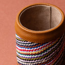 IDYR Akas Pen Holder in Brown | Handmade Handwoven Moroccan Leather Desk Accessory