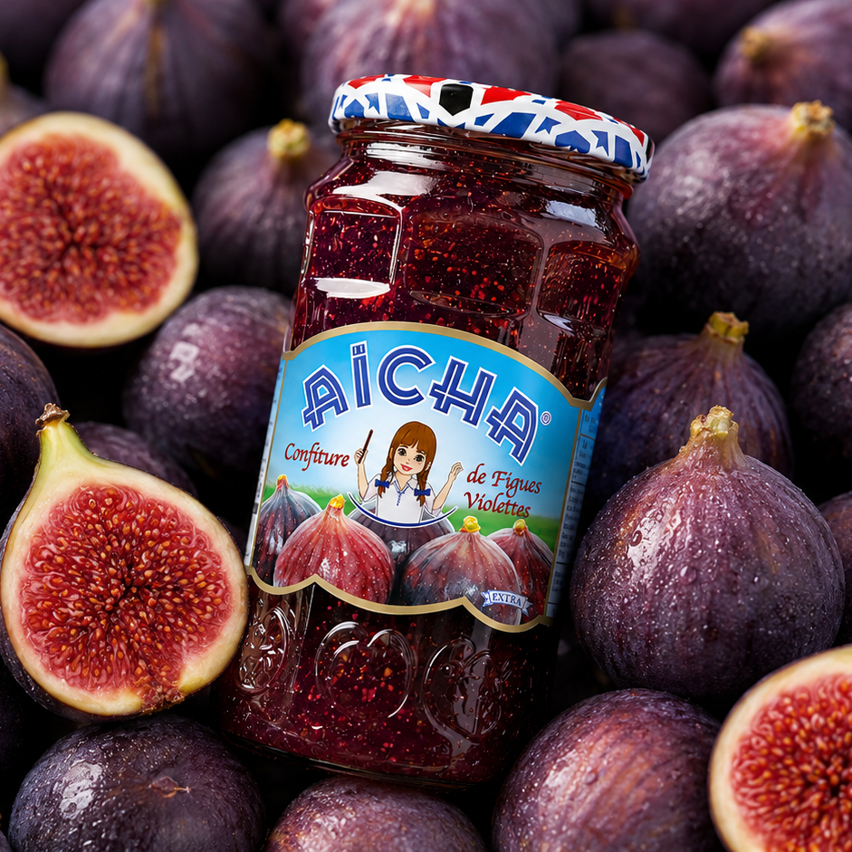 Aïcha violet fig jam 430g jar with figs