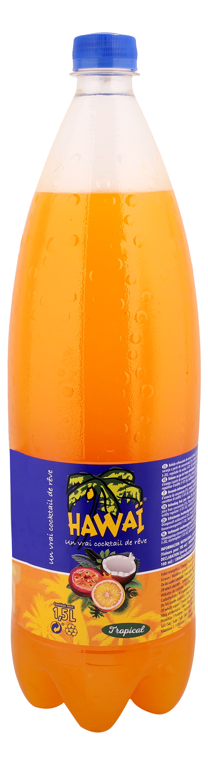 Hawai Tropical 1.5L Plastic Bottle (Pack of 6)