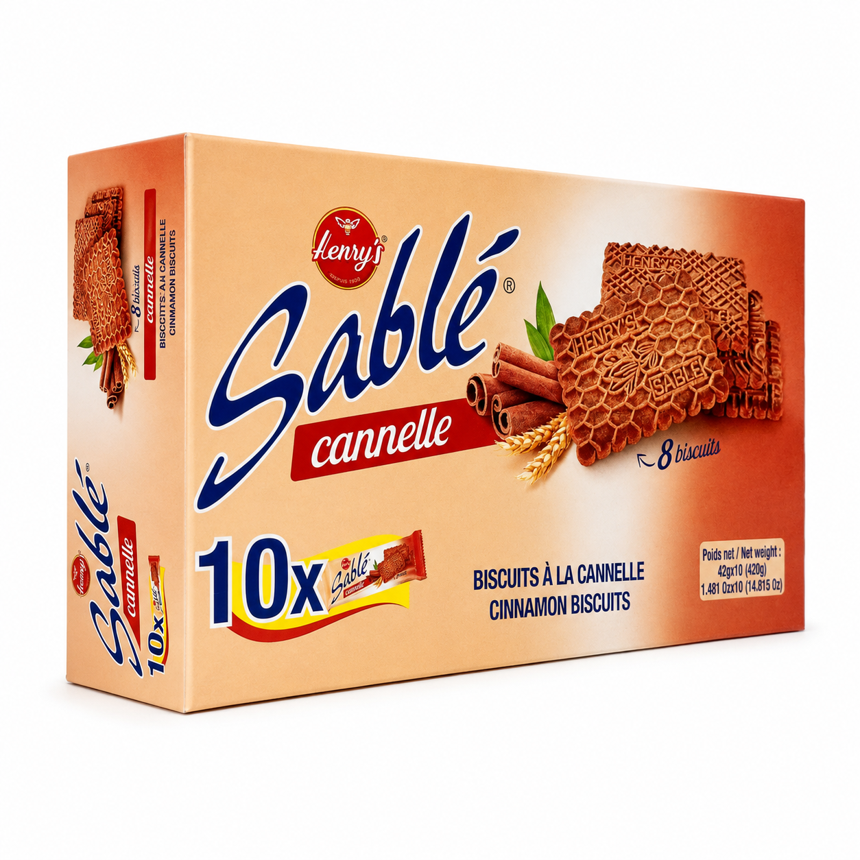 Henry’s Sablé Cinnamon Biscuits 10 x 8 Biscuits