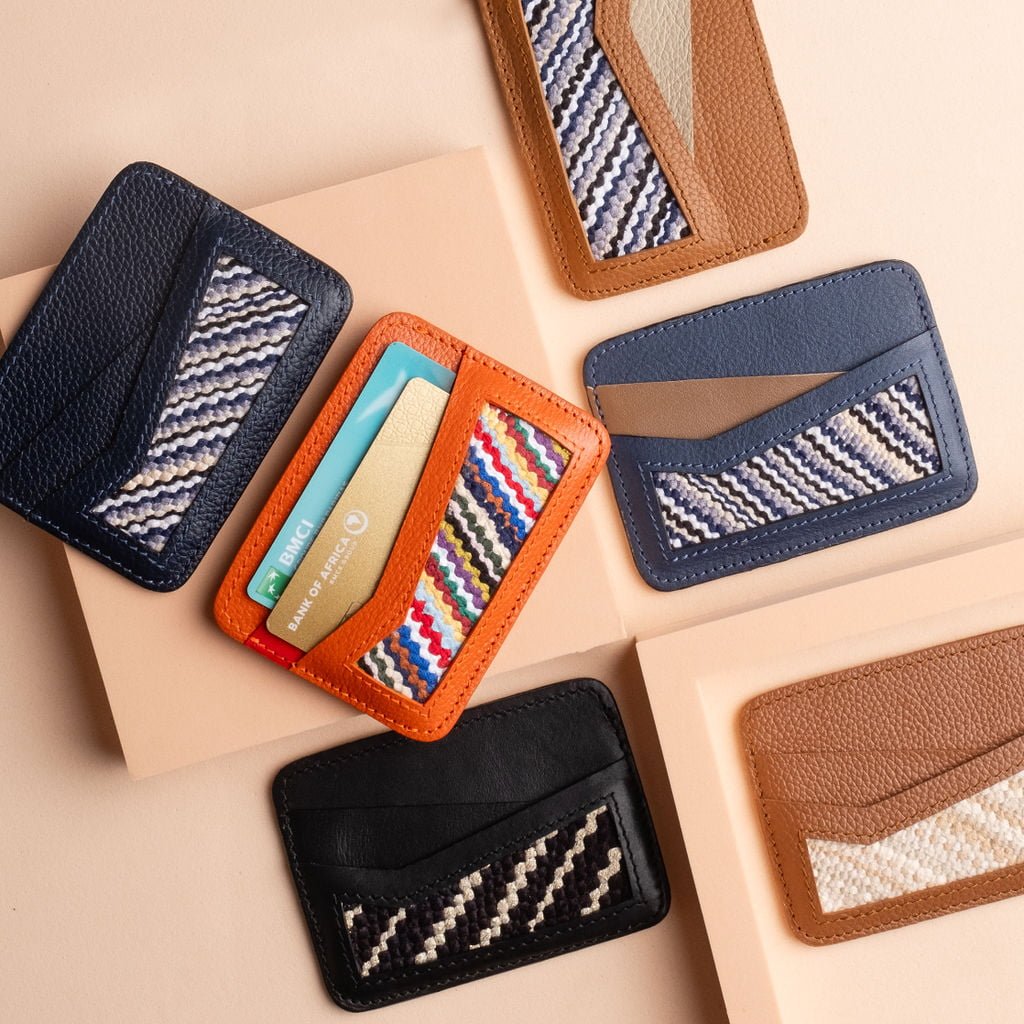 IDYR Tahaddunt Card Holder Blue | Handmade Luxury Moroccan Leather Accessory